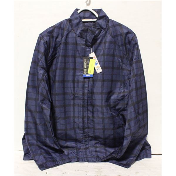 NEW WOMENS SPORTS JACKET, SZ 2XL, BLUE, PLAID,