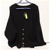 NEW LADIES’ BLACK SWEATER 3XL, BUTTONED,