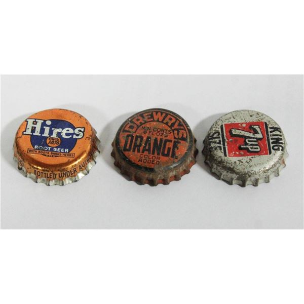 LOT OF 3 VINTAGE BOTTLE CAPS