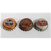 LOT OF 3 VINTAGE BOTTLE CAPS