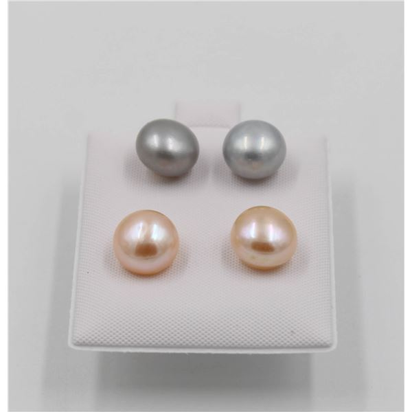 #62-NATURAL AKUYA PEARL EARRINGS 2 SET