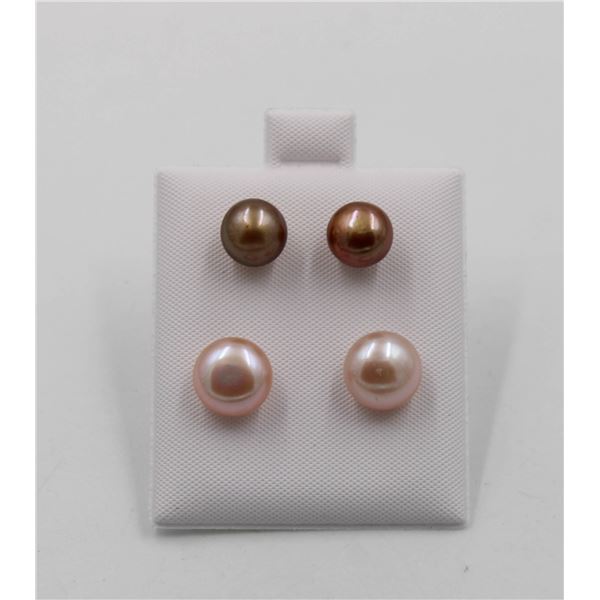 #60-NATURAL AKUYA PEARL EARRINGS 2 SET