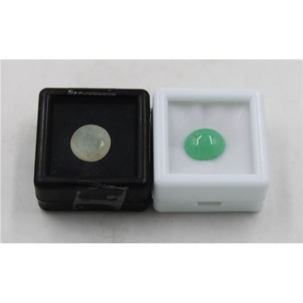 #57-NATURAL CHRYSOPRASE 3.45CT & OPAL  3.25CT