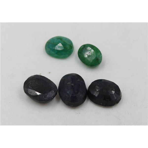 #122-GEEN EMERALD & SAPPHIRE GEMSTONES 73.55 CT