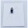 #167-HEATED BLUE SAPPHIRE & CZ  PENDANT