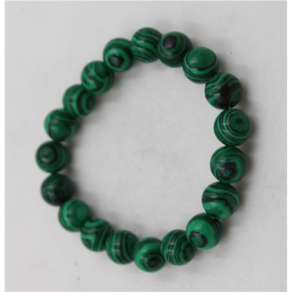#150-GREEN MALACHITE BRACELET 10MM/7.5"