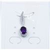 Image 1 : #209-UNHEATED AMETHYST & CZ PENDANT