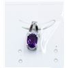 Image 1 : #214-UNHEATED AMETHYST & CZ PENDANT