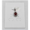 Image 1 : #217-UNHEATED GARNET & WHITE ZIRCON PENDANT