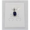 Image 1 : #169-HEATED BLUE SAPPHIRE & CZ  PENDANT