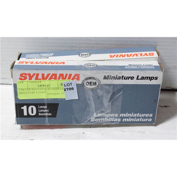 2 PKS OF SYLVANIA 10 VEHICLES MINIATURE LAMPS