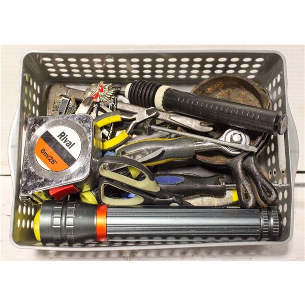 LOT ASSORTED TOOLS HANMER PLIERS ETC