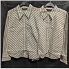 2 NEW STRIPED WOMENS BUTTON UP SHIRTS SIZE 13/14