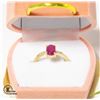 Image 1 : BZ2053-56C 10K 2G RUBY 1.3CT DIAMOND 0.05CT RING