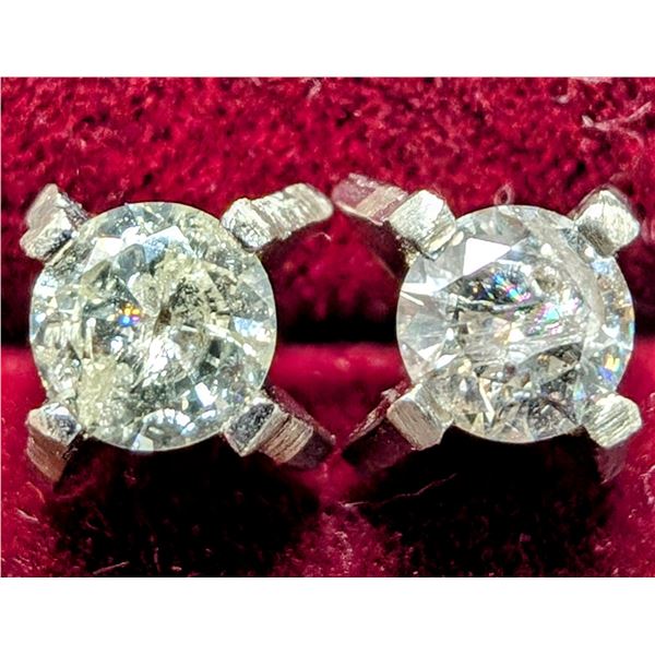 BZ2096-98J 14K 1.04G NATURAL DIAMOND EARRINGS