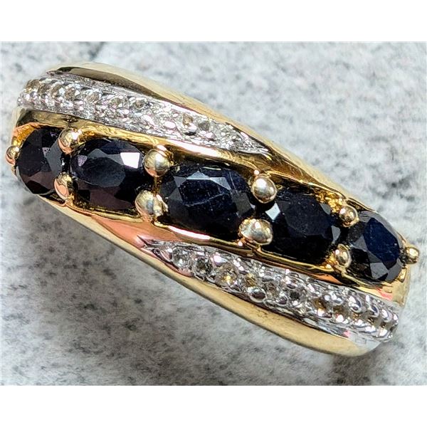 BZ2096-79J SILVER 4G SAPPHIRE 1.5CT RING