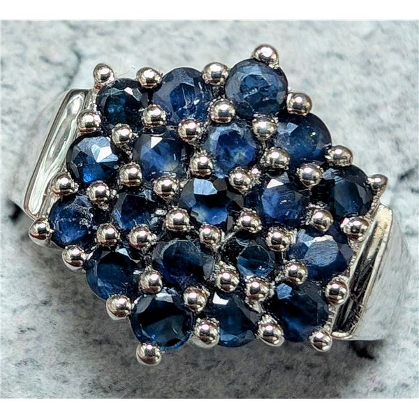 BZ2096-54J SILVER 4.16G SAPPHIRE 0.85CT RING