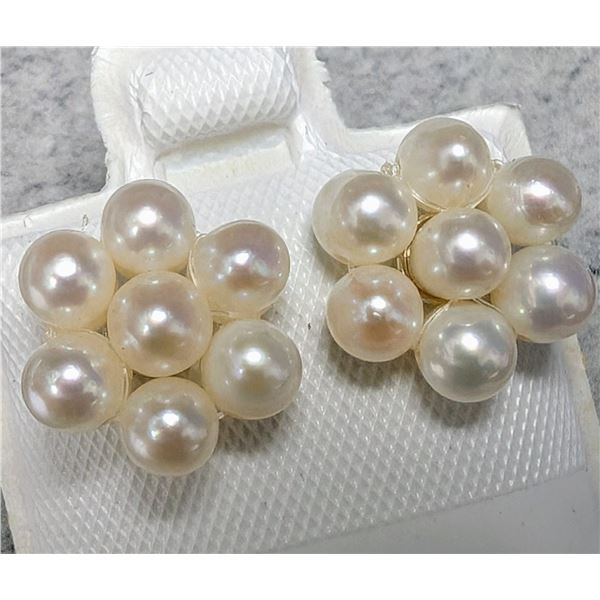 BZ2096-74J SILVER FRESH WATER PEARL EARRINGS