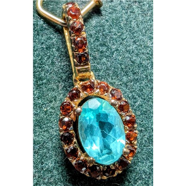 BZ2096-82J SILVER GARNET AND APATITE PENDANT 1CT