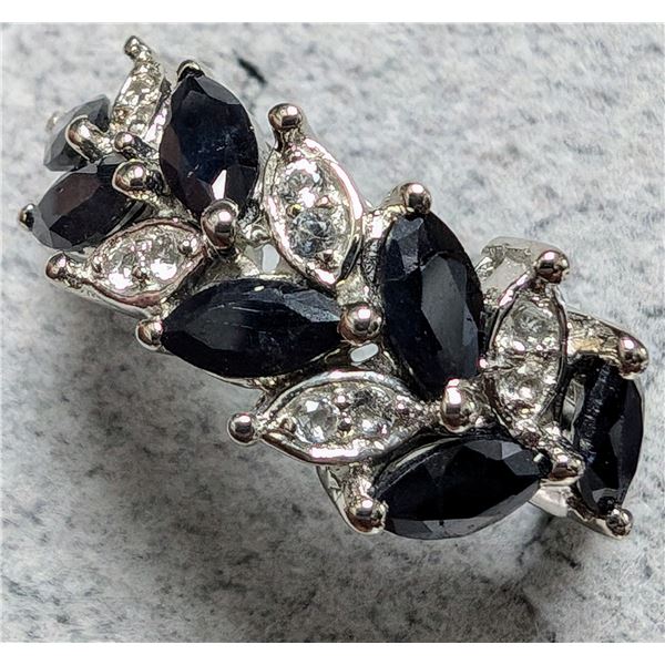 BZ2096-78J SILVER 4.33G SAPPHIRE 2.8CT RING SIZE 7