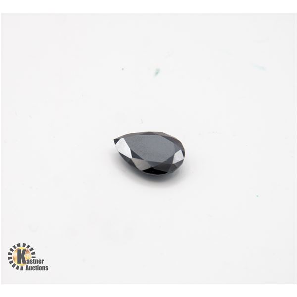 4.91 CTS LOOSE PEAR CUT BLACK DIAMOND COMES W COA