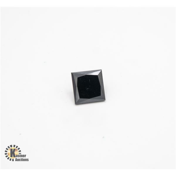 4.51 CTS LOOSE EMERALD CUT BLACK DIAMOND COMES W