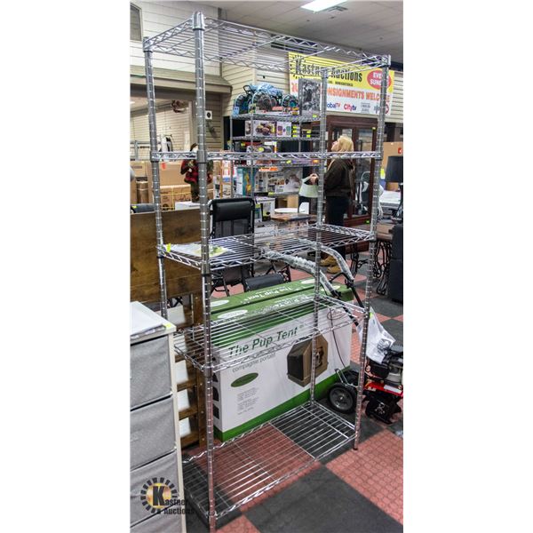 NEW ASSEMBLED AMAZON BASICS 5 SHELF SHELVING UNIT