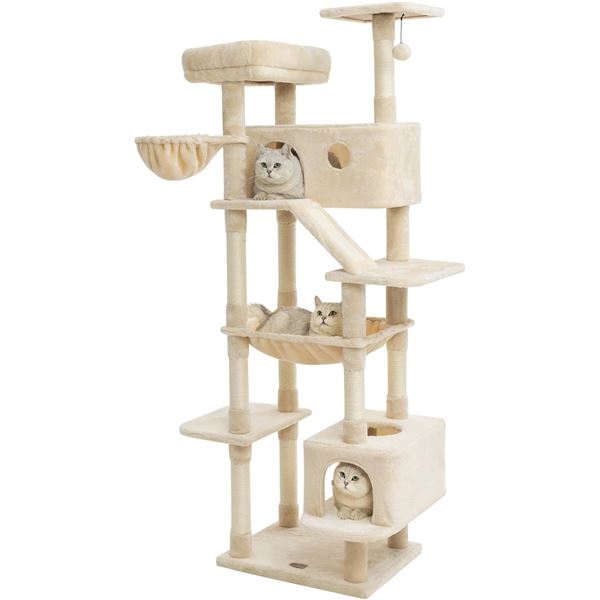 NEW KAROLPA 73 INCH LARGE CAT CONDO BEIGE