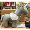 NEW AUA CROWN PU LEATHER GREY UNICORN OTTOMAN