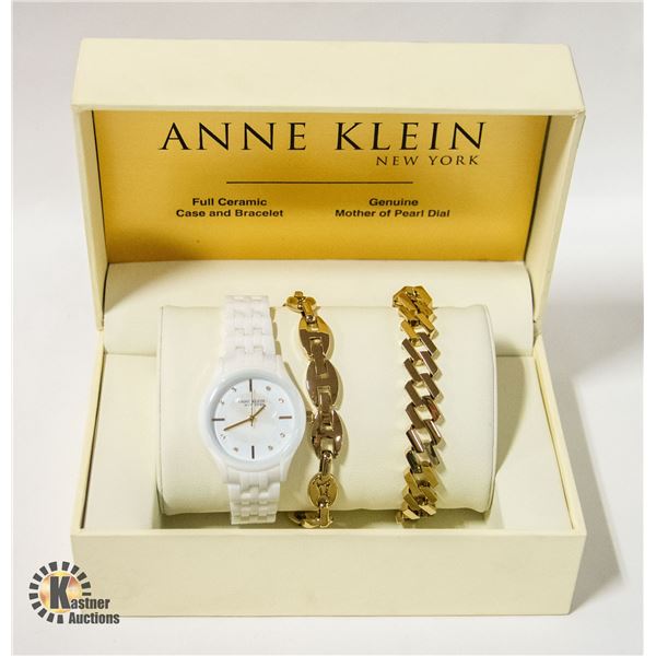 NEW ANNE KLEIN NEW YORK WATCH AND BRACELETS
