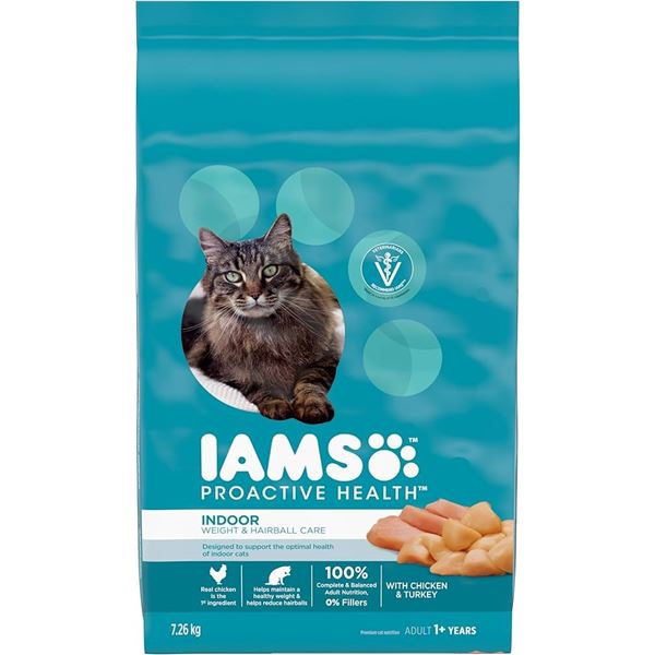 NEW IAMS PROACTIVE INDOOR CAT FOOD CHICKEN 7.26KG