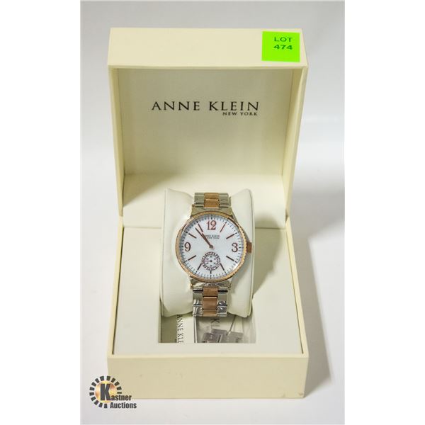 ANNE KLEIN NEW YORK SWAROVSKI WATCH, 40MM CASE