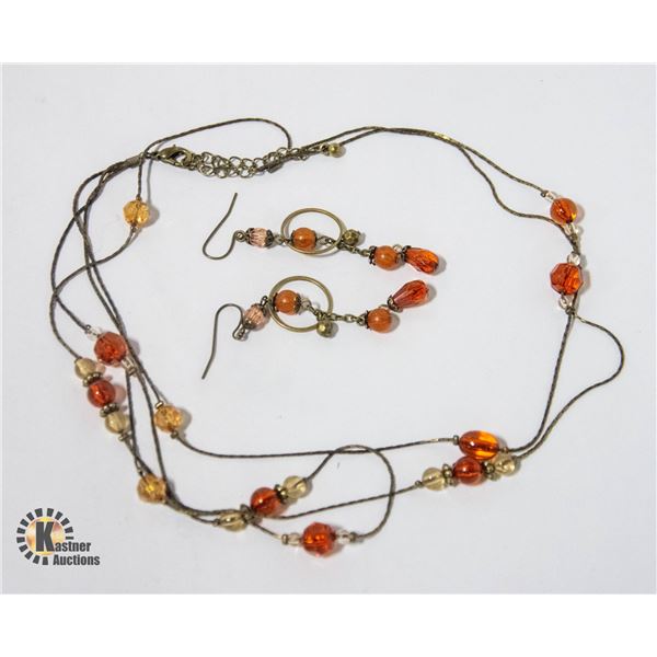 VINTAGE CUSTOM NECKLACE AND MATCHING EARRINGS