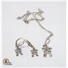 SET OF 925 SILVER INUKSHUK NECKLACE & EARRINGS