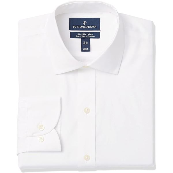 NEW BUTTONED DOWN SLIM 33 WHITE SHIRT
