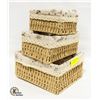 Image 1 : BRAND NEW SET OF 3 ROPE WOVEN TIDY STORAGE BASKETS