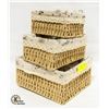 Image 1 : BRAND NEW SET OF 3 ROPE WOVEN TIDY STORAGE BASKETS