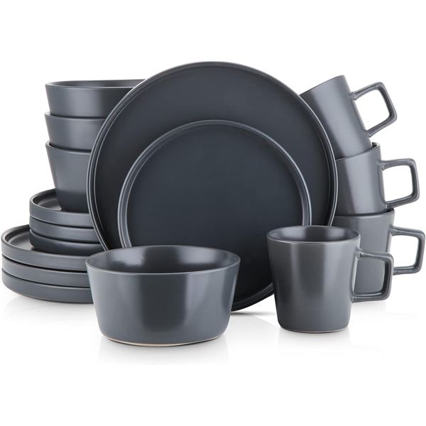 BRAND NEW STONE & LAIN MATTE GREY 16PC DINNERWARE