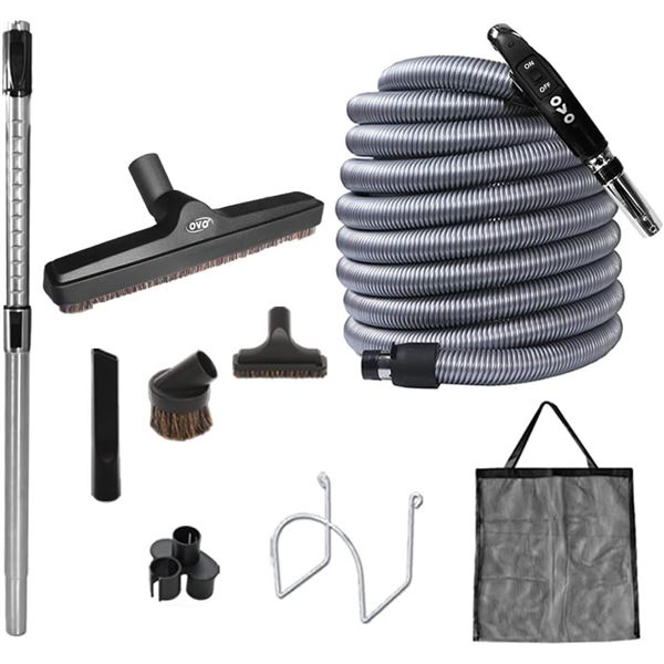 NEW OVO CENTRAL VACUUM ATTACHMENT KIT - 35FT HOSE
