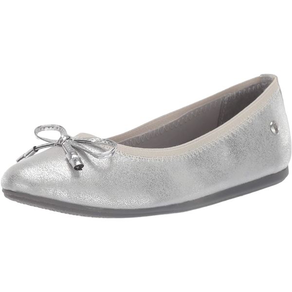NEW HUSH PUPPIES GIRLS JOSIE FLAT SILVER