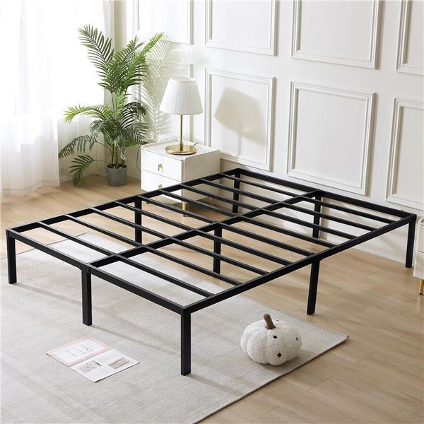 BRAND NEW 14 INCH METAL PLATFORM BED FRAME - QUEEN