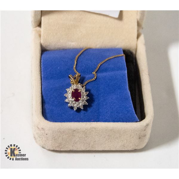 14K RUBY NECKLACE
