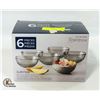 NEW FORTESSA JUPITER 6PC SET OF CLEAR GLASS BOWLS