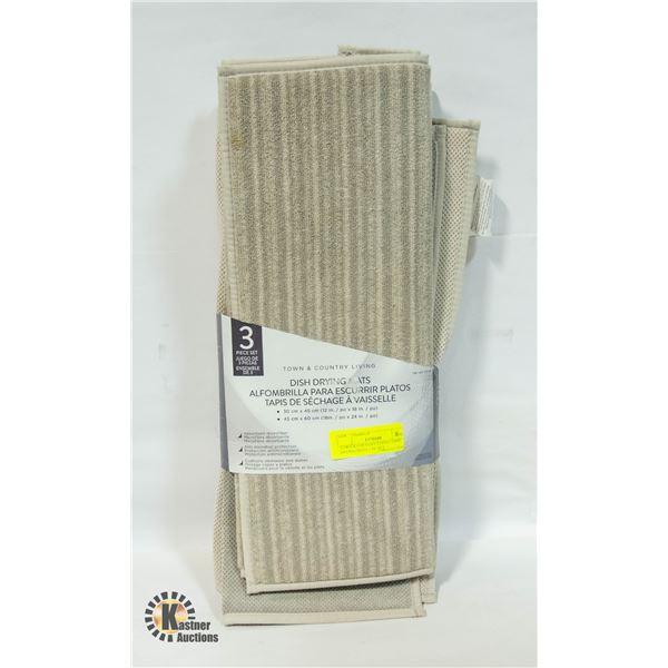 TOWN & COUNTRY LIVING DISH DRYING MATS 3 PC SET