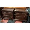 Image 1 : PAIR OF ESTATE SOLID WOOD 3 DRAWER NIGHTSTANDS