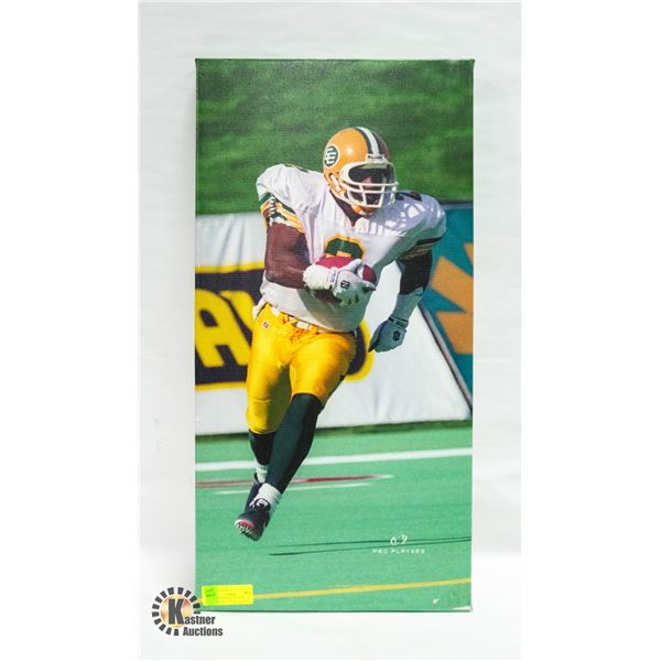 EDMONTON ESKIMOS GIZMO WILLAMS ON CANVAS 12" X 24