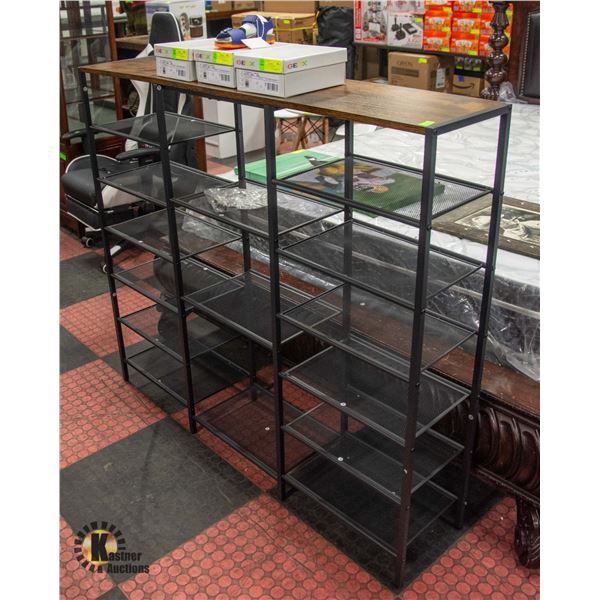 NEW ASSEMBLED 15 TIER SHOE RACK 50"X11"X44"