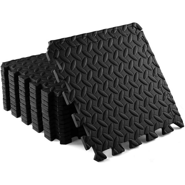 NEW YES4ALL INTERLOCKING FOAM MATS 12 PCS BLACK