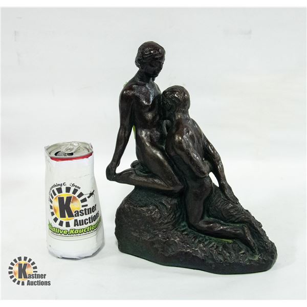 BRONZE STYLE STATUE OF MAN & WOMAN