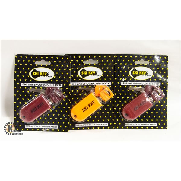 SEALED 3 SKI KEY'S LOCK FOR SKI'S